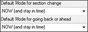 "Default Mode for section change” or “Default Mode for going back or ahea